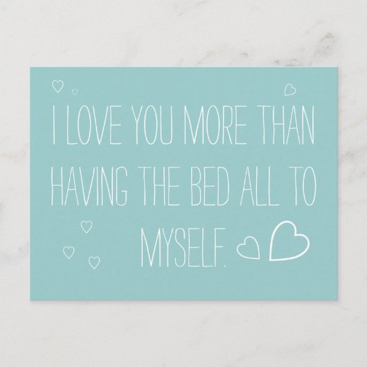 Ik hou meer van je, je mist je briefkaart over lan (Voorkant)