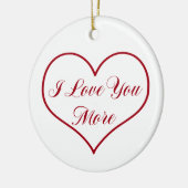 Ik hou meer van je keramisch ornament (Links)