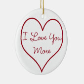 Ik hou meer van je keramisch ornament (Rechts)