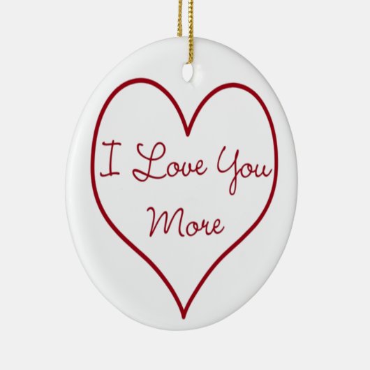 Ik hou meer van je keramisch ornament (Rechts)