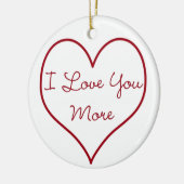 Ik hou meer van je keramisch ornament (Links)