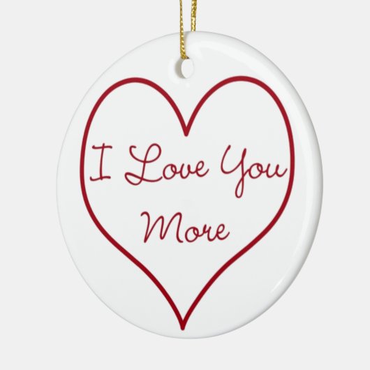 Ik hou meer van je keramisch ornament (Links)