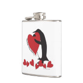 Ik hou meer van je! Penguin en Red Heart Heupfles (Links)