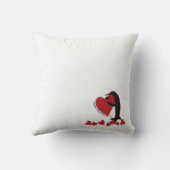 Ik hou meer van je! Penguin en Red Heart Kussen (Achterkant)