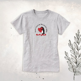 Ik hou meer van je! Penguin en Red Heart T-shirt