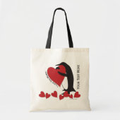 Ik hou meer van je! Penguin en Red Heart Tote Bag (Voorkant)