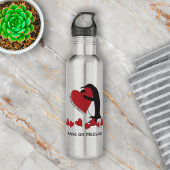 Ik hou meer van je! Penguin en Red Heart Waterfles