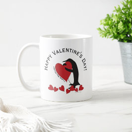 Ik hou meer van je! Penguin Red Heart Valentijn Koffiemok