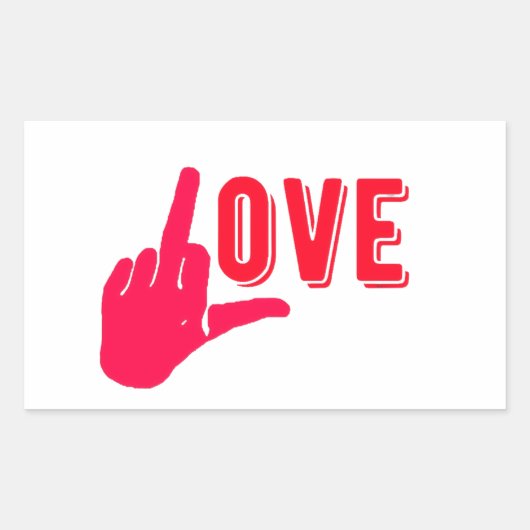 Ik hou meer van je. rechthoekige sticker (Voorkant)