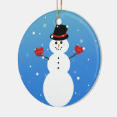 Ik hou meer van je Snowman Keramisch Ornament (Links)