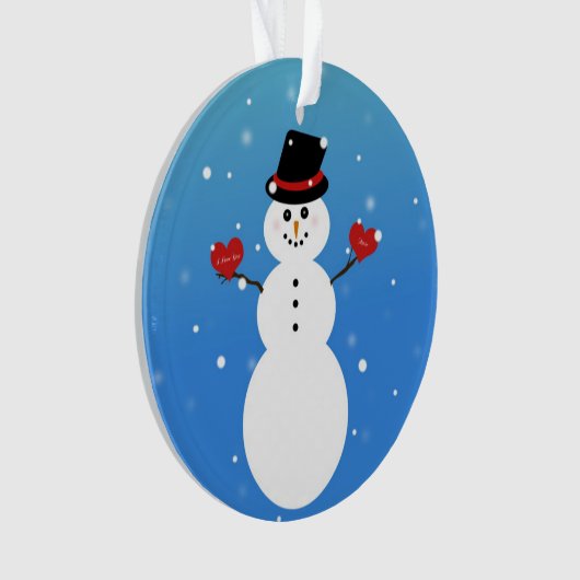 Ik hou meer van je Snowman Ornament (voorkant)