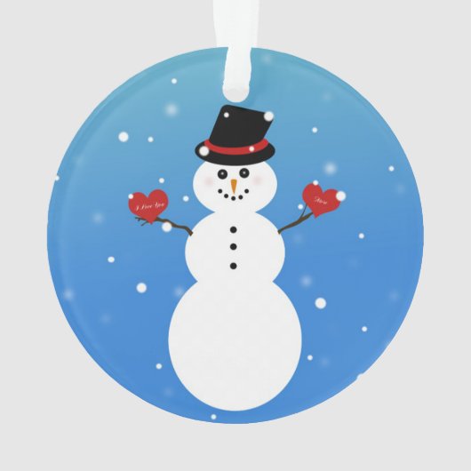 Ik hou meer van je Snowman Ornament (achterkant)