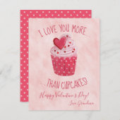 Ik hou meer van je... Than Cupcakes Valentijnsdag Feestdagenkaart (Voorkant / Achterkant)