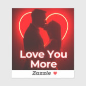 Ik hou meer van je valentijn design sticker (Vel)