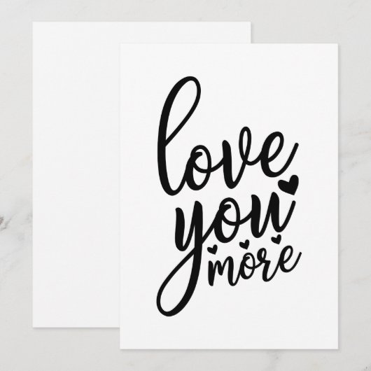 Ik hou meer van je, Valentijnsdag Kaart (Voorkant / Achterkant)