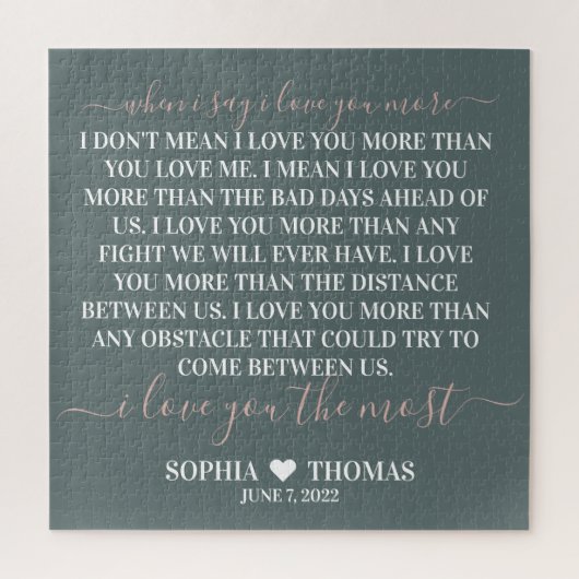 Ik hou meer van je verjaardagscadeau Grootouders Legpuzzel (Verticaal)