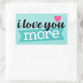 Ik hou meer van je word art sticker (Tas)