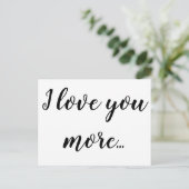 Ik hou meer van jou aankondigingskaart (Staand voorkant)