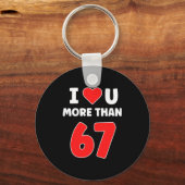 Ik hou meer van jou dan 67 Valentijns 67 Meme Prem Sleutelhanger (Voorkant)