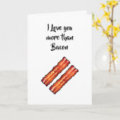 Ik hou meer van jou dan Bacon Kaart in het wit (Gele Bloem)
