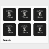 Ik hou meer van jou dan van afval Funny wasbeerver Vierkante Sticker (Vel)