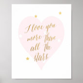 Ik hou meer van jou dan van alle sterren - Kunstpr Poster (Voorkant)