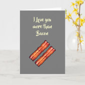 Ik hou meer van jou dan van Bacon Kaart in grijs (Gele Bloem)