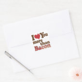 Ik Hou Meer van Jou dan van Bacon Vierkante Sticker (Envelop)