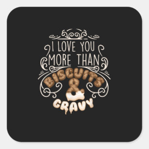 Ik Hou Meer Van Jou Dan Van Biscuitjus Grappig Voe Vierkante Sticker