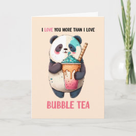 Ik hou meer van jou dan van bubble tea cute panda  kaart