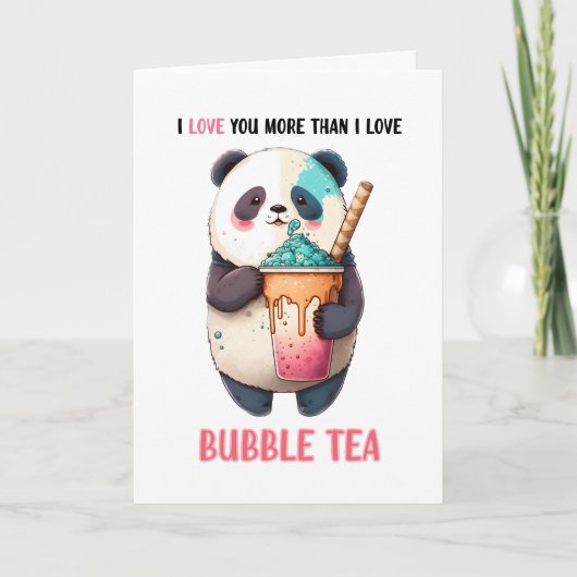 Ik hou meer van jou dan van bubble tea kawaii pand kaart (Voorkant)