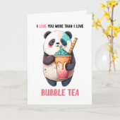 Ik hou meer van jou dan van bubble tea kawaii pand kaart (Gele Bloem)