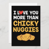Ik hou meer van jou dan van Chicken Nuggies Valent Feestdagenkaart (Voorkant / Achterkant)