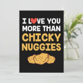 Ik hou meer van jou dan van Chicken Nuggies Valent Feestdagenkaart (Staand voorkant)