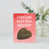 Ik hou meer van jou dan van chocolade feestdagenkaart (Staand voorkant)