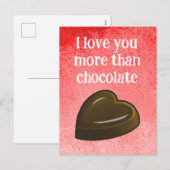 Ik hou meer van jou dan van chocolade feestdagenkaart (Voorkant / Achterkant)