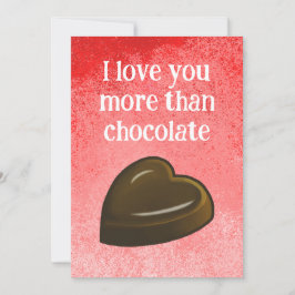 Ik hou meer van jou dan van chocolade feestdagenkaart