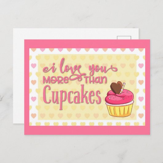 Ik hou meer van jou dan van Cupcakes Briefkaart (Voorkant / Achterkant)