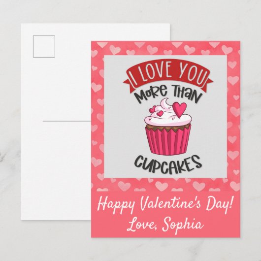 Ik hou meer van jou dan van Cupcakes Briefkaart (Voorkant / Achterkant)