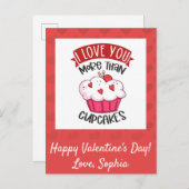 Ik hou meer van jou dan van Cupcakes Briefkaart (Voorkant / Achterkant)