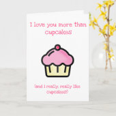 Ik hou meer van jou dan van cupcakes! Fijne verjaa Kaart (Gele Bloem)