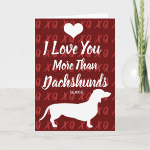 Ik Hou Meer van Jou dan van Dachshunds Valentijnsd Feestdagen Kaart