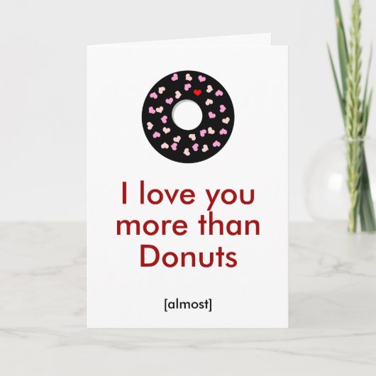 Ik hou meer van jou dan van Donuts Feestdagen Kaart (Voorkant)