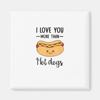Ik hou meer van jou dan van hotdogs, grappige wors magneet
