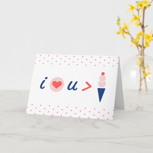 Ik hou meer van jou dan van ijs Valentijnsdag Kaart (Gele Bloem)