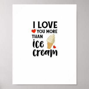 Ik hou meer van jou dan van ijs zoete liefdescitaa poster