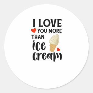 Ik hou meer van jou dan van ijs zoete liefdescitaa ronde sticker