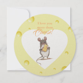 Ik hou meer van jou dan van kaas Rond kaartje Feestdagenkaart