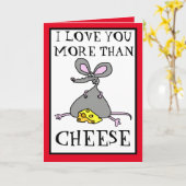 Ik hou meer van jou dan van kaas valentijnskaart kaart (Gele Bloem)