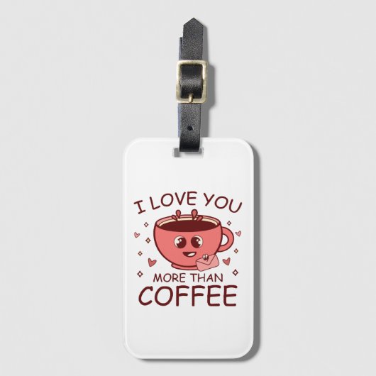 Ik hou meer van jou dan van koffie bagagelabel (Voorkant (verticaal))
